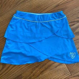 Blue layered ruffle athletic/tennis skort